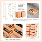 GLACER 10 Drawer Rolling Cart, Storage Cart - Image 4