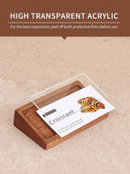 6 Pack Small Wood Price Tag Label Holder Tabletop Stand or Recline Small Sign - Image 4