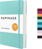 PAPERAGE Lined Journal Notebook, 252 Pages, Medium 5.6 in x 8 in by PAPERAGE