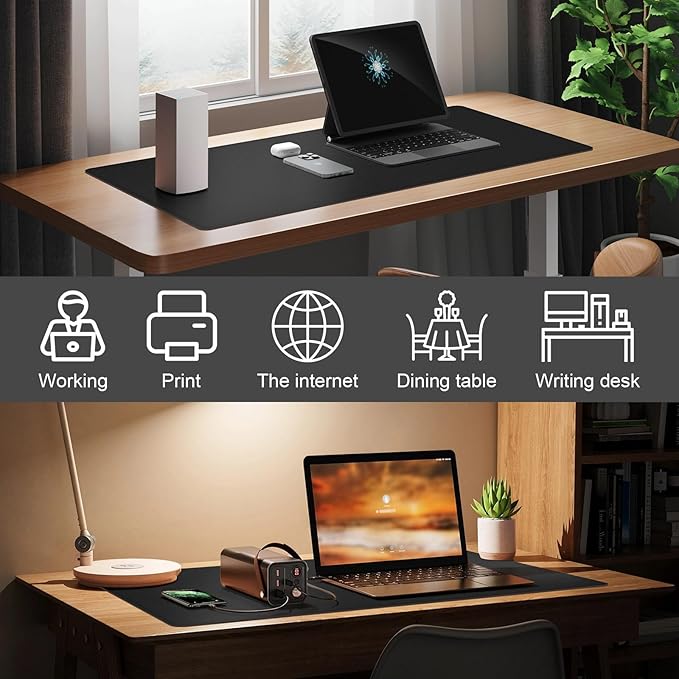 DAWNTREES Desk Mat Protector, PU Leather Desk Pad, Non Slip, Large Mouse Pad - Image 3