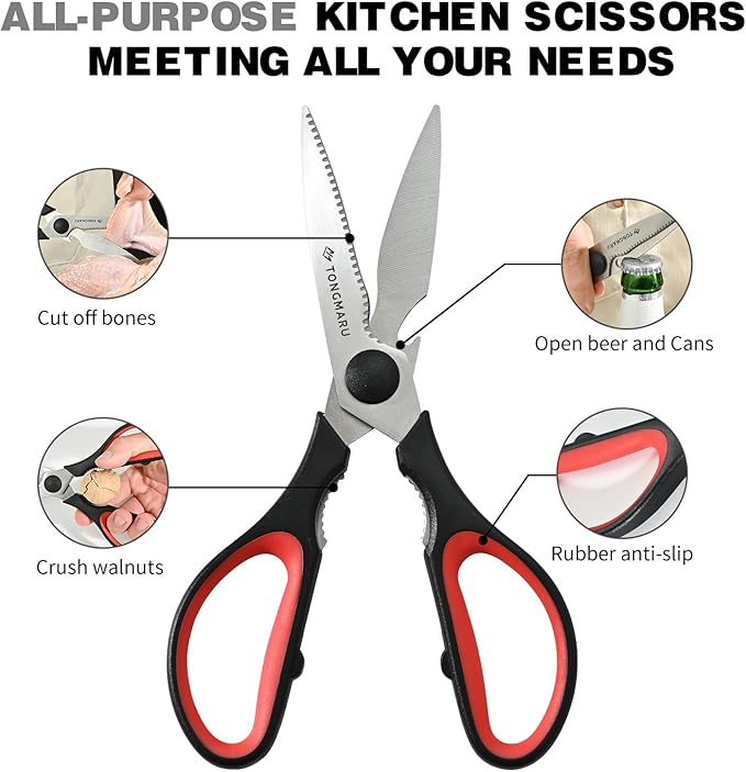 Kitchen Cooking Shears Heavy Duty Kitchen Scissor with, Detachable, All Purpose - Image 3