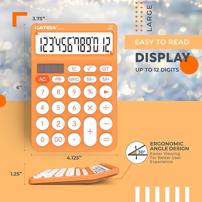 CATIGA 12 Digit Desktop Calculator Basic Desk Calculator - Image 4