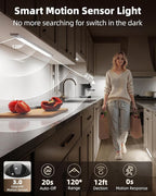 EZVALO 3 Pack Under Cabinet Lighting, 4000mAh Rechargeable Motion Sensor Light - Image 3