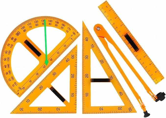 Magnetic Geometry Tool, School Supplies Protractor Compass Set, Teacher Board by CAQ