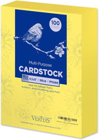 Veritas Yellow Colored Cardstock, 8.5" x 11" Colored Copy paper, 110LB/199GSM by WritePads