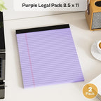 360 Sheets Purple Legal Pads 8.5" x 11" Pack of 12 Note Pads Wide Ruled Lined - Image 5