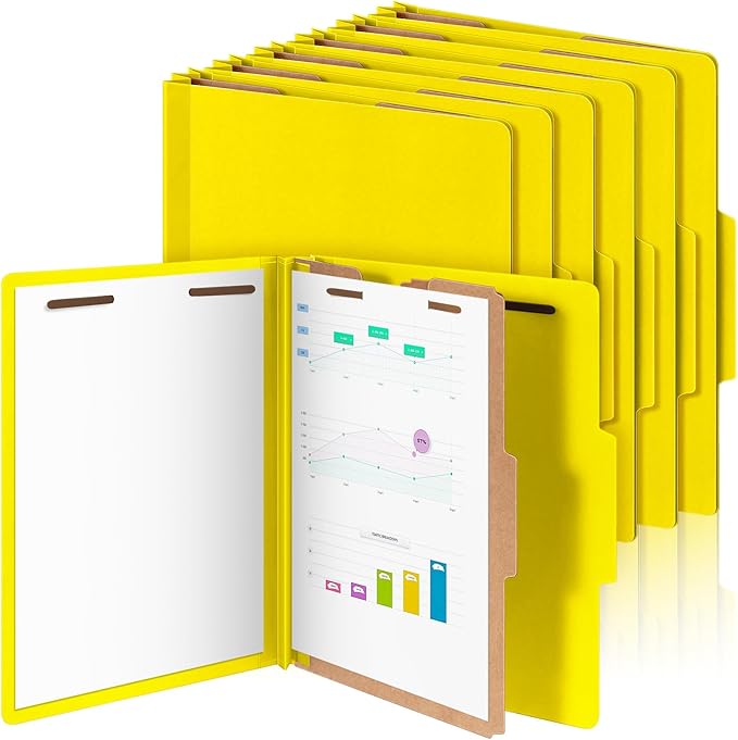 Skyygemm 12 Pcs Classification Folders Letter Size, 1 Divider Pressboard File by Skyygemm
