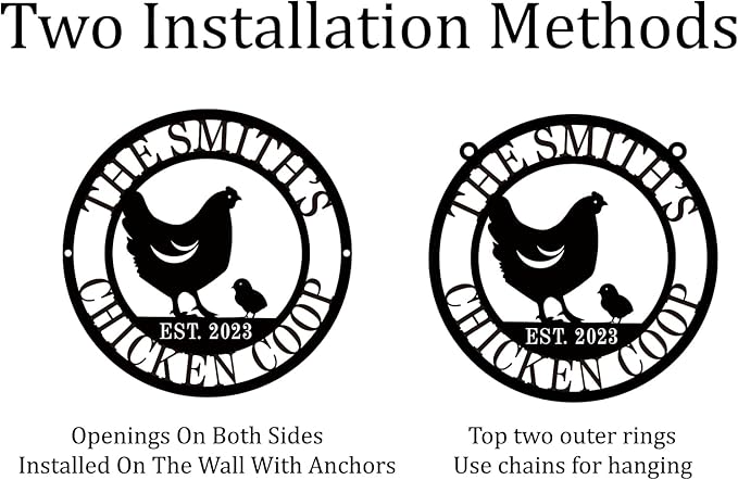 Personalized Metal Coop Sign, Custom Chicken Name Sign, Chicken Coop Decor - Image 2