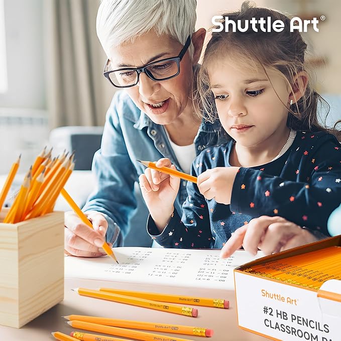 Shuttle Art Wood-Cased #2 HB Pencils, 350 Pack Sharpened Yellow Pencils - Image 6