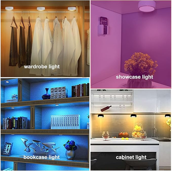 Onumii Puck Lights with Remote Battery Operated ED Under Cabinet Lighting - Image 5