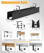 Oxford Cloth Under Desk Cable Management Tray, No-Drill 36" Desk Cable - Image 5