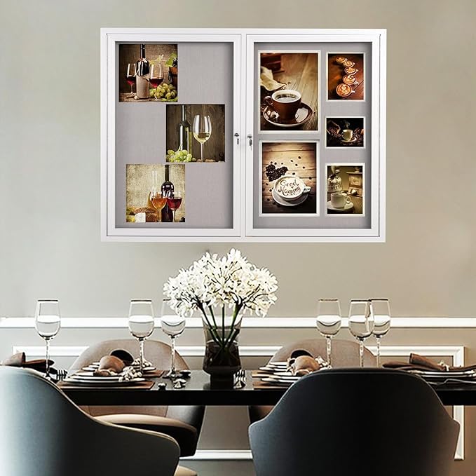 48x36 Inch Lockable Enclosed Bulletin Board, Weather-Resistant Outdoor - Image 7