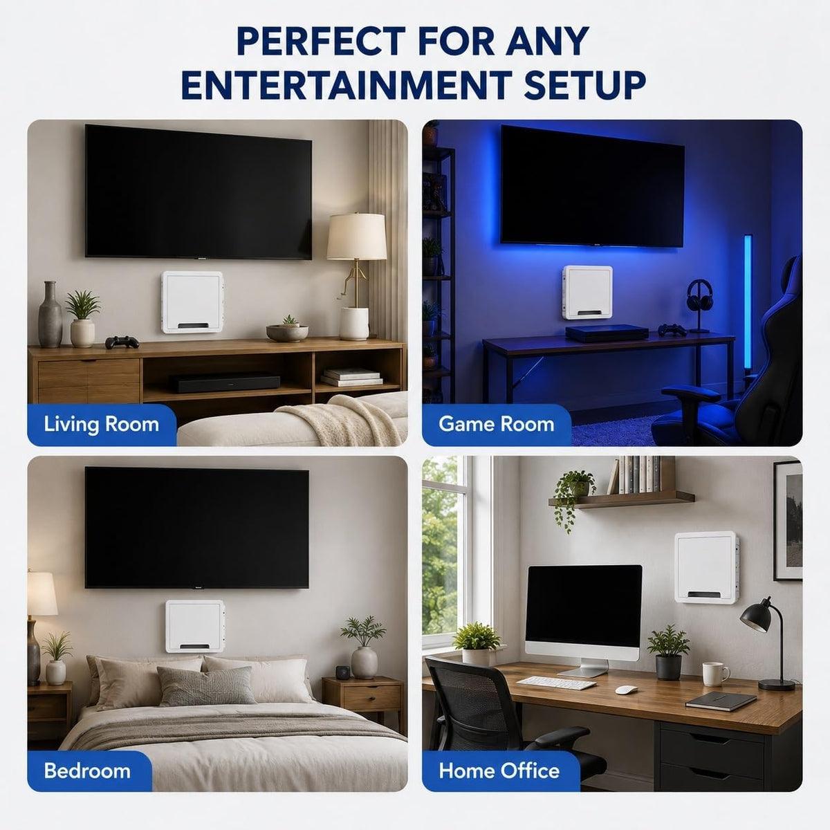 9" in-Wall Media Box Recessed Outlet Box Cable Management – Structured M...