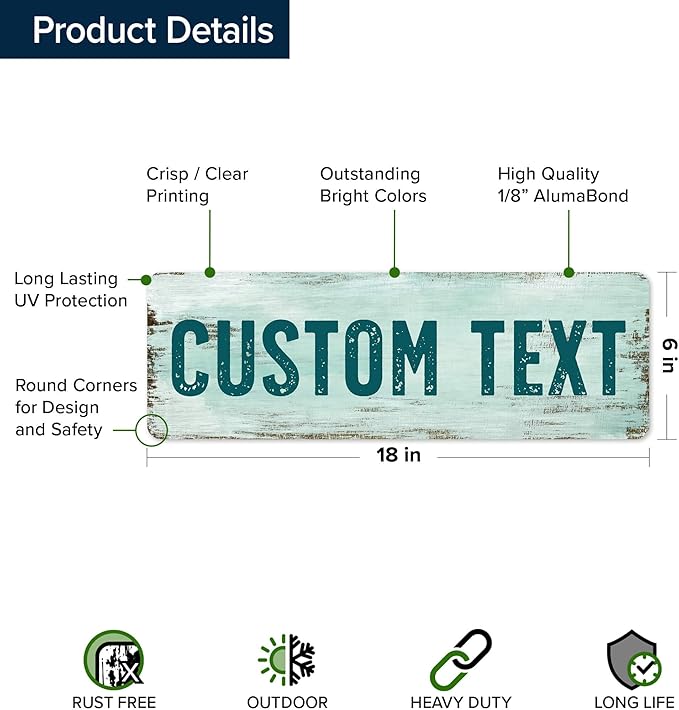 Custom Sign, Custom Street Sign, 11 Font Colors, 13 Font Styles, 4 Hole Options - Image 6