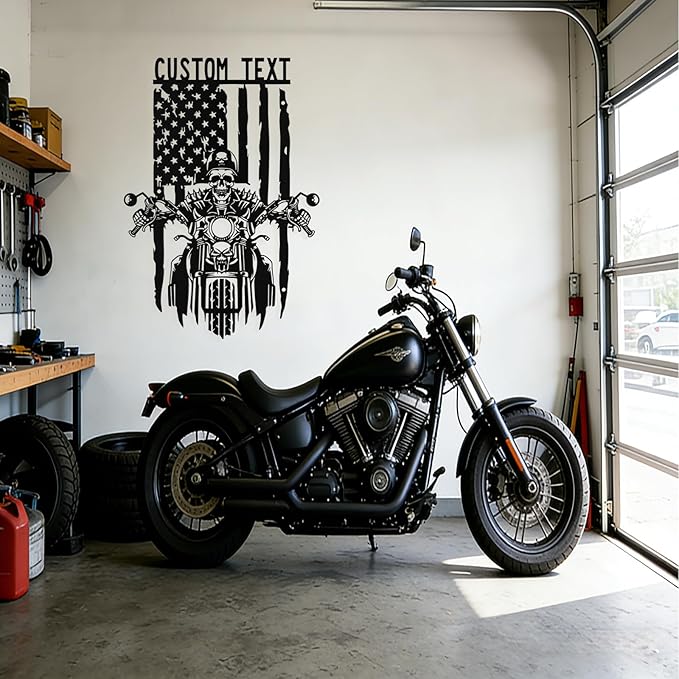 Custom US Flag Motorcycle Metal Sign Personalized Biker Name Signs Custom - Image 8