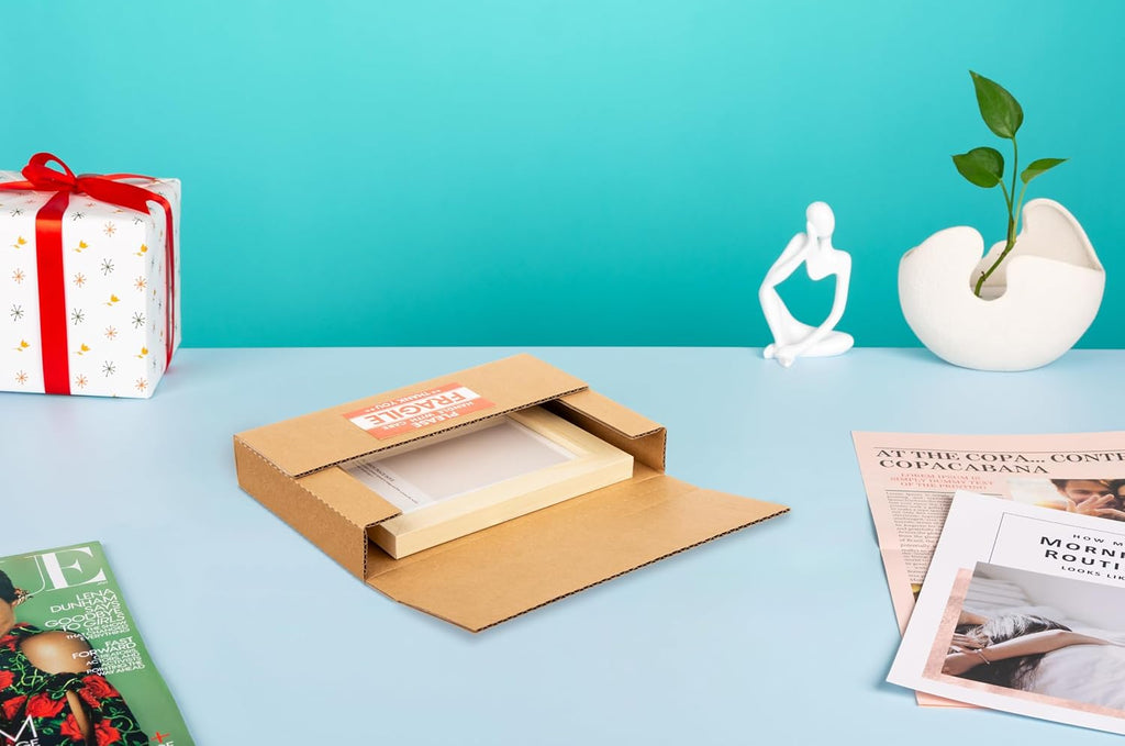 9x6x1.3 inch cardboard box for shipping dvd, cd, close-up detail