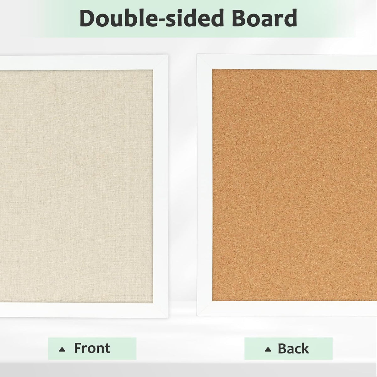 DOLLAR BOSS Double-Sided Bulletin Boards with Linen, 24"x18" Cork B...