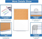 Magnetic White Board and Cork Board Combo, 36 X 24 inches Whiteboard Bulletin - Image 4
