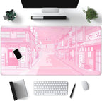 Pink Desk Mat Tokyo Street Desk Mat Anime Japanese Mouse Pad XL Kawaii Large by Mechanical+Cattle