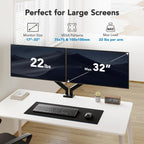 huanuo dual monitor mount for 2 monitors up shown in use