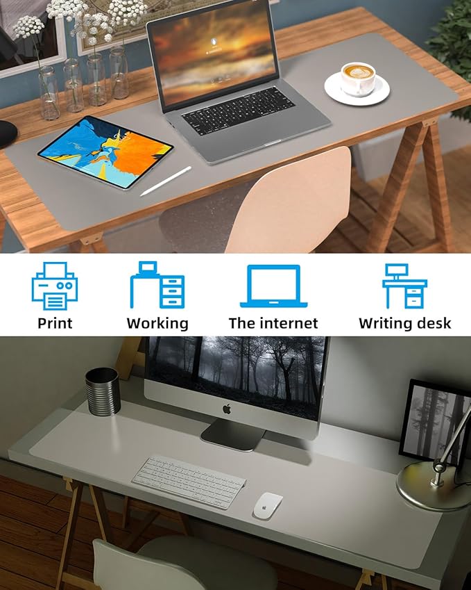 Leather Desk Pad & Protector, Large Mouse Pad & Blotter, Non-Slip PU Leather - Image 6