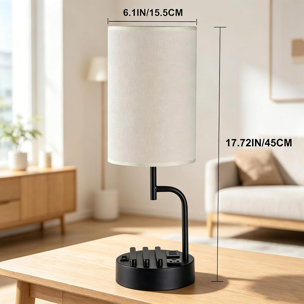 dreamholder 2 pack table lamp, bedside lamp with, side view