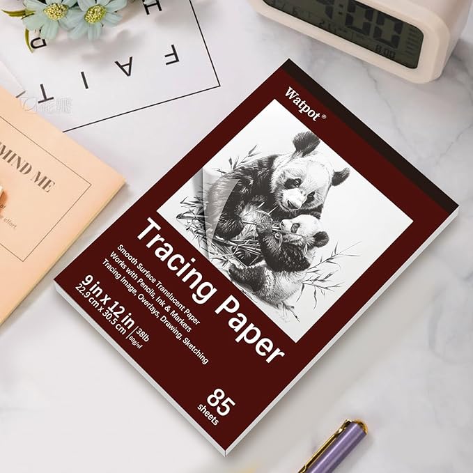 Tracing Paper 9x12 inch, 85 Sheets Translucent Tracing Paper Pad, 38lb/60gsm - Image 6
