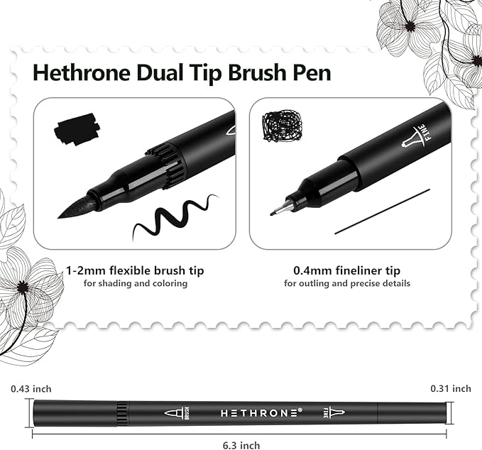 Hethrone Black Markers for Drawing - Image 2