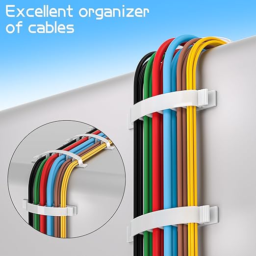 XHF 30pcs Adhesive Cable Wire Clips White, Outdoor Cable Management Wire - Image 3