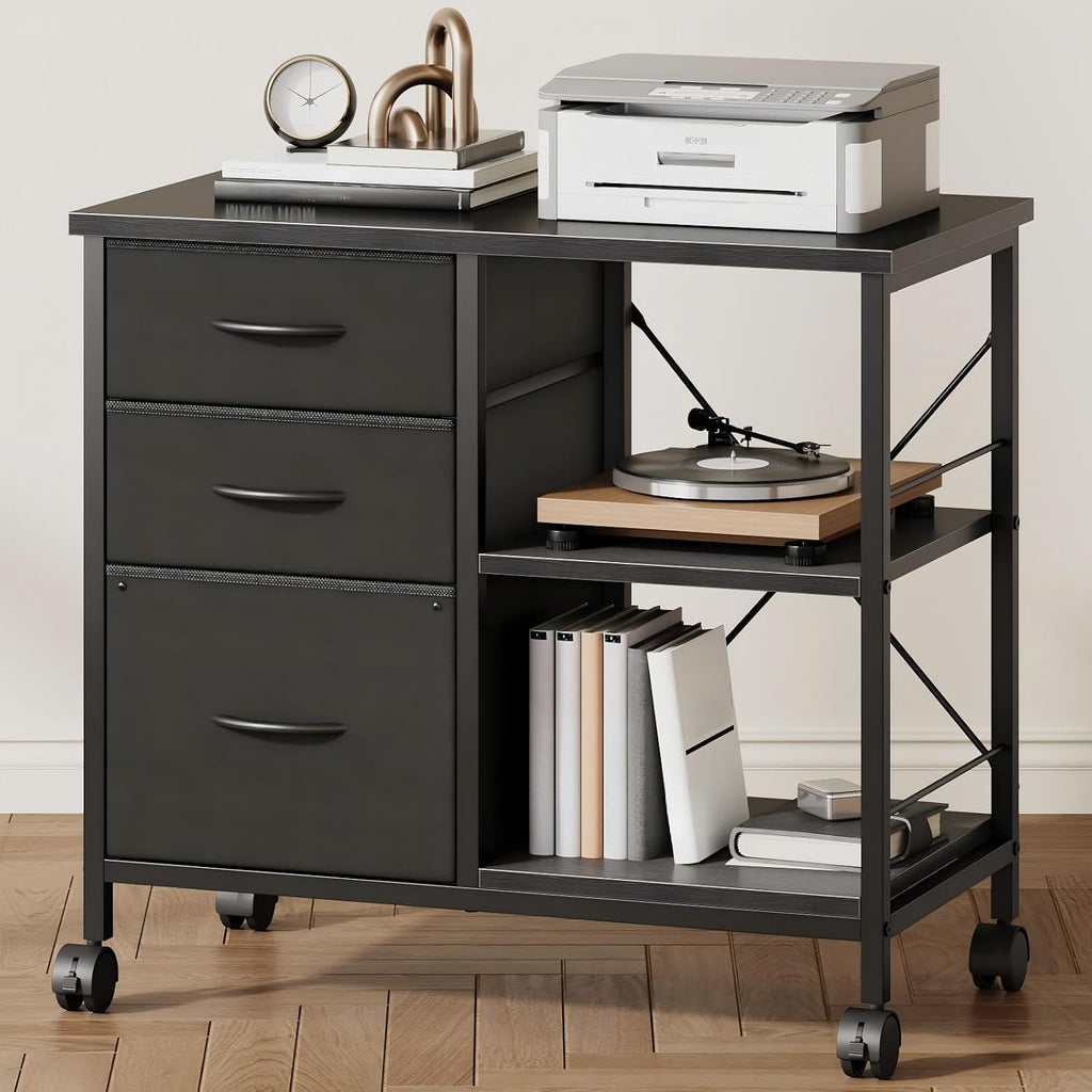 dumos 3 drawer mobile file cabinet, space saving, main product view