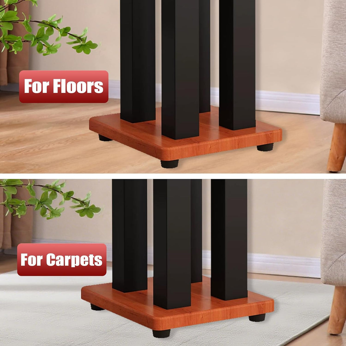17 Inch Spring Isolation Speaker Stands, Heavy Duty 110lbs Pair