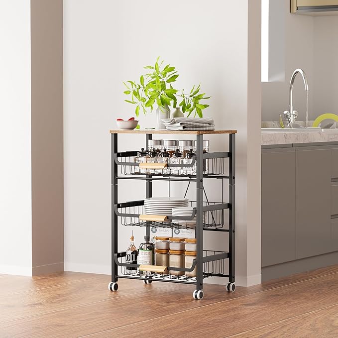 NiuYichee 4-Layer Fruit Basket Kitchen Food Storage Organizer and Storage Rack - Image 6