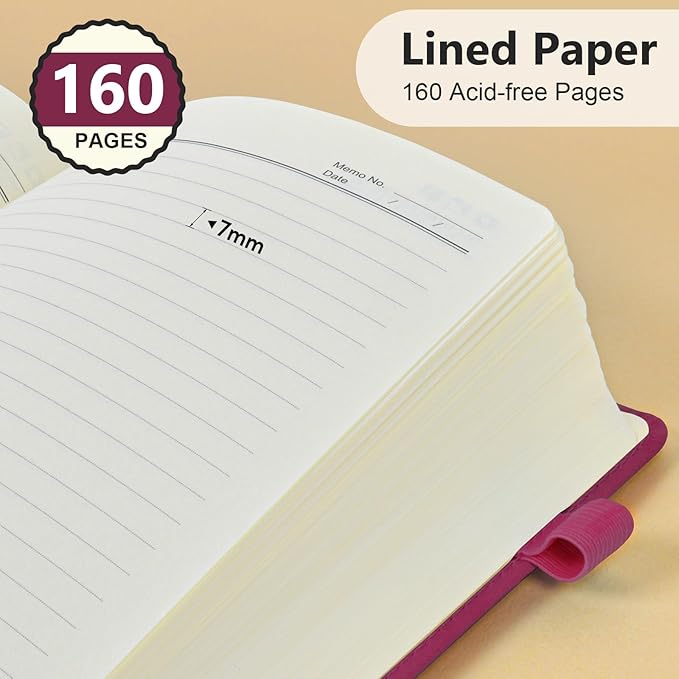 PERCUN Lined Journal Notebook for Men & Women, 160 Pages College Ruled Journal - Image 4