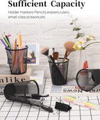 Gwybkq Pen Holder for Desk Mesh Pen Cups Metal Pencil Holder 12 Packs Desk - Image 7