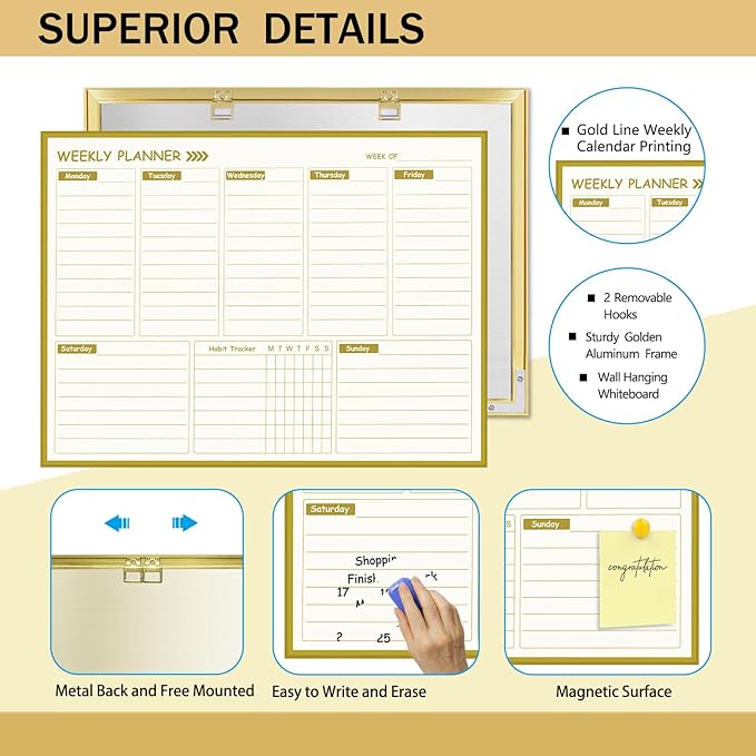 Large Weekly Dry Erase Board for Wall - Image 3