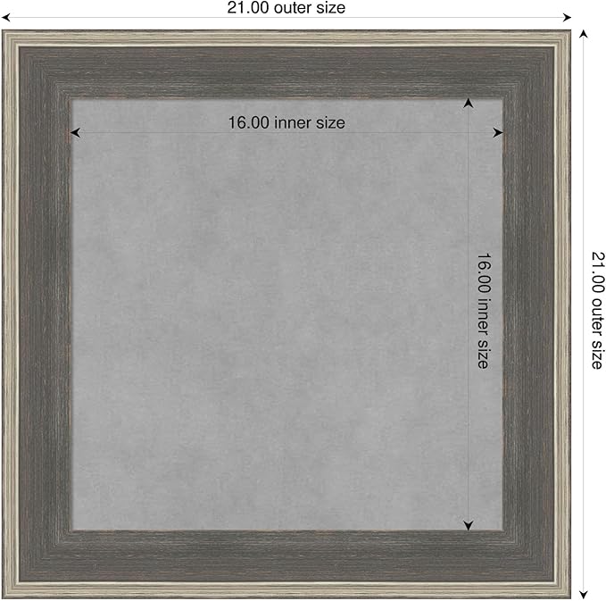 Amanti Art Grey Framed Magnetic Board 21x21 Small Vision Board - Image 2