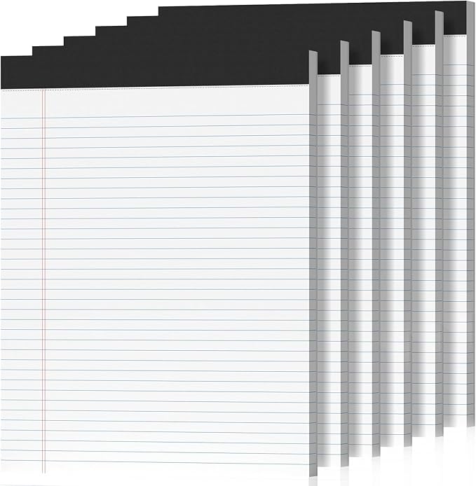 6 Pack Legal Pads 8.5 x 11 College Ruled 300 Sheets Note Pads 8.5 x 11 Notepads by Nichela