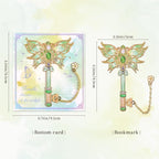 4pcs Metal Bookmarks Set for Reading Women and Men, Enchanted Floral Wing Key - Image 3