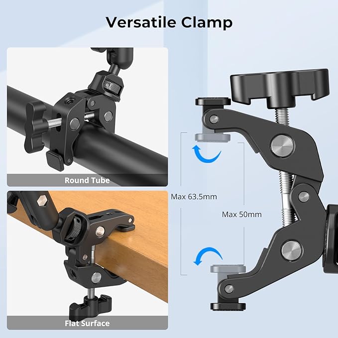 SMALLRIG 22" Magic Arm Clamp, Overhead Phone Mount Holder Stand, Flexible Desk - Image 7