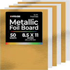 Hygloss Metallic Cardstock Sheets – 50 Shiny Gold & Silver Sheets, 8.5” x 11” by HyglossProductsInc