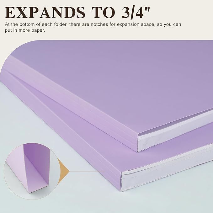 Color File Folders, 1/3-Cut Tabs, Letter Size, 6 Colors Organizer File Folders - Image 3