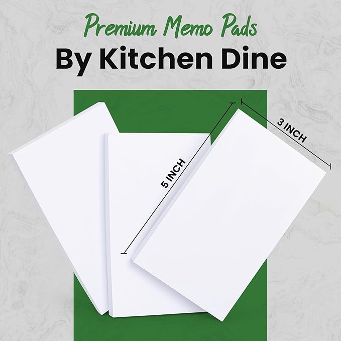 KitchenDine 10 Pack Note Pads 3x5 | 100 Sheets Per Memo Pad | Server Note Pads - Image 6