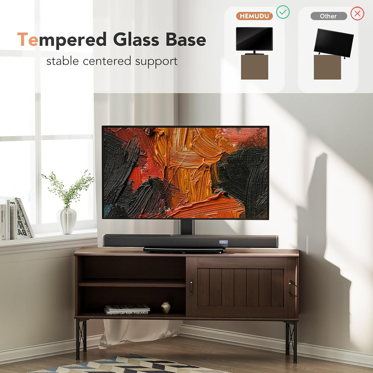 Universal Swivel TV/Table Top TV Stand for 19 to 43 inch TVs with 90 Degree S...