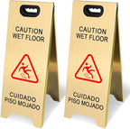 Kerty 2 Pack Stainless Steel Wet Floor Sign, 24 Inch Caution Wet Floor Sign by KERTY