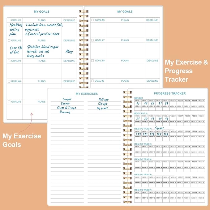 Simplified Fitness Journal for Women & Men, A5 Workout Journal/Planner Daily - Image 4