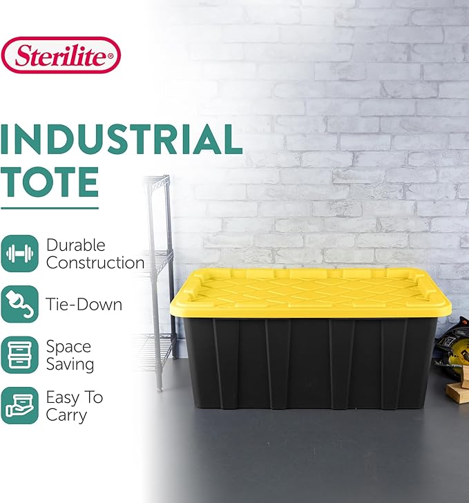 Sterilite 16-Pack Industrial Tote, Plastic Storage Container Bins - Image 3