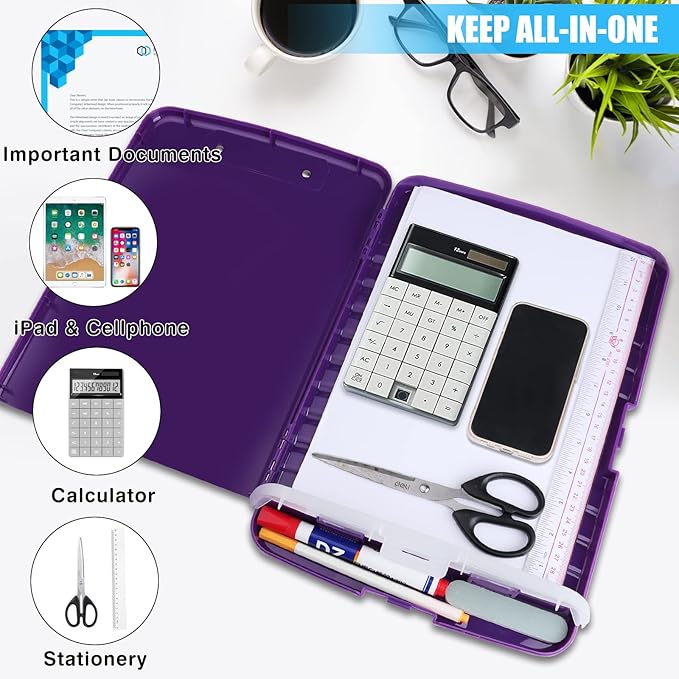 Purple Clipboard with Storage, TFDLCG zm Clip Boards with Storage Compartments - Image 2