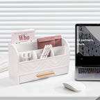 Mail Organizer Countertop Kitchen-White Mail Holder Countertop Drawers Wood - Image 7