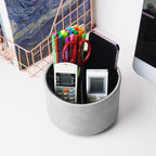 Hennaja Round Leather Art Supply Organizer, Remote Control Holder, 360 Degree - Image 6