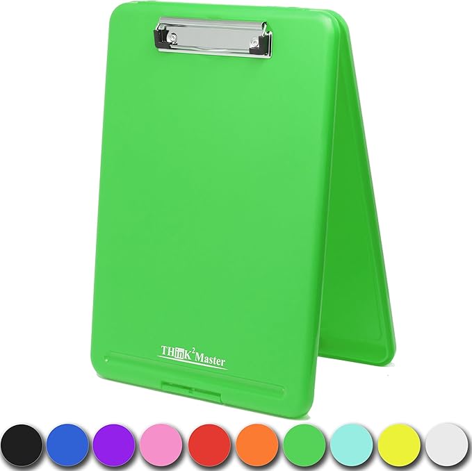 Think2Master Green Plastic Storage Clipboard. | 25% Heavier & 25% Sturdier| by Think2Master